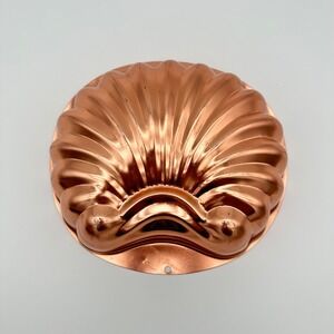 Wear-Ever Jello Mold 2980 6 Cup Copper Sea Shell Vintage Coastal Decor
